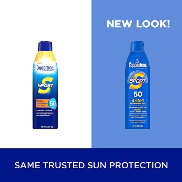 Coppertone SPORT Sunscreen Spray SPF 50 5.5 Oz, Water Resistant , Broad Spectrum , Bulk Pack, Pack of 3 - Image 2