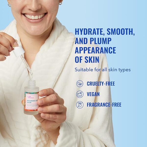 Good Molecules Hyaluronic Acid Serum - Hydrating, Non-greasy formula to Moisturize, Plump - 1% HA, Anti-aging, Water-Based Skincare for Face - Image 2