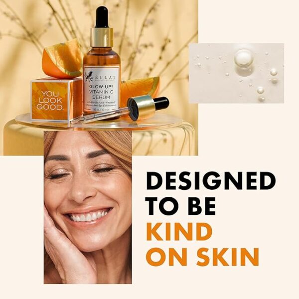 Vitamin C Face Serum - Dark Spot Remover Facial Serum, Vit C Serum with Hyaluronic Acid, Ferulic Acid, & Vit E - Anti Aging and Skin Brightening Serum, Pure Vitamin C Serum Skin Care - Image 5