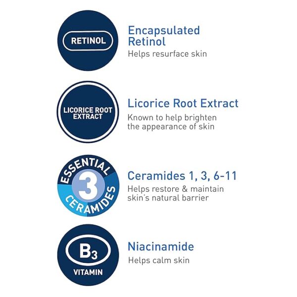 CeraVe Retinol Serum for Post-Acne Marks and Skin Texture | Pore Refining, Resurfacing, Brightening Facial Serum with Retinol and Niacinamide | Fragrance Free, Paraben Free & Non-Comedogenic| 1 Oz - Image 2