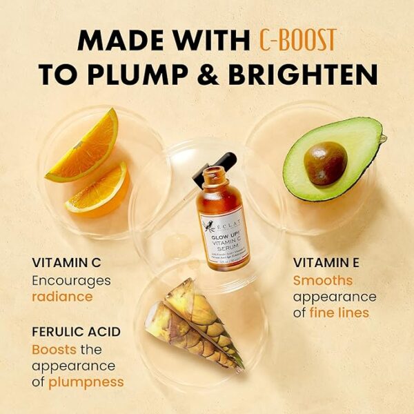 Vitamin C Face Serum - Dark Spot Remover Facial Serum, Vit C Serum with Hyaluronic Acid, Ferulic Acid, & Vit E - Anti Aging and Skin Brightening Serum, Pure Vitamin C Serum Skin Care - Image 3