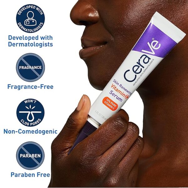 CeraVe Vitamin C Serum with Hyaluronic Acid | Skin Brightening Serum for Face with 10% Pure Vitamin C | Fragrance Free | 1 Fl. Oz - Image 5