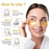 LAVONE Eye Mask-30 Pairs 24K Gold Under Eye Patches Skin Care Products-Eye Masks Skincare for Dark Circles and Puffiness,Reduce Wrinkles,Eye Bags and Fine Lines,for Women and Man,with Hair Clips - Image 5