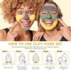 ANAI RUI Turmeric Clay Mask - Green Tea Clay Mask - Dead Sea Minerals Mud Mask, Spa Facial Mask Set, Face Mask Gift Set for Mom 2.5 oz each - Image 6
