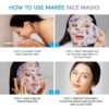 MAREE Facial Masks with Marine Collagen & Hyaluronic Acid - Sheet Moisturizing Masks for Face with Green & Red Algae Extract for All Skin Types - Hydrating Skin Care Mask with Pearl Extract - 6 Pack - Image 6