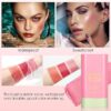Blush Stick for Cheeks - Cream Makeup Blush Wand, Solid Moisturizer Stick for Cheeks Tint, Natural Blendable Waterproof Korean Matte Long-Lasting Smooth Blushes - Image 4