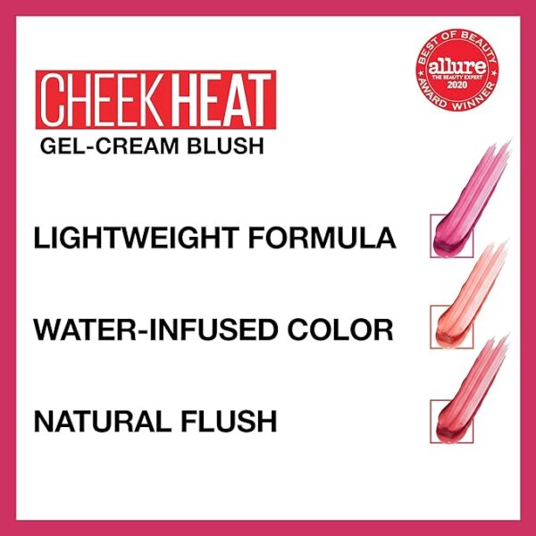 Maybelline Cheek Heat Gel-Cream Blush Makeup, Lightweight, Breathable Feel, Sheer Flush Of Color, Natural-Looking, Dewy Finish, Oil-Free, Nude Burn, 1 Count - Image 4