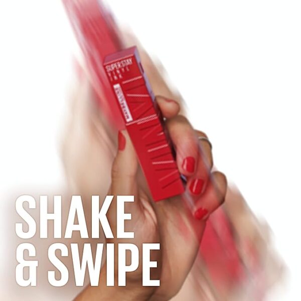 Maybelline Super Stay Vinyl Ink Longwear No-Budge Liquid Lipcolor Makeup, Highly Pigmented Color and Instant Shine, Cheeky, Rose Nude Lipstick, 0.14 fl oz, 1 Count - Image 4