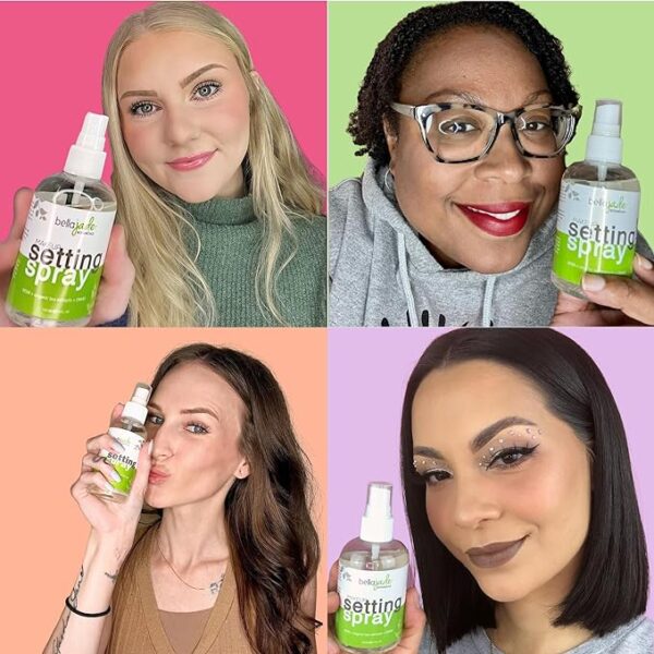 Makeup Setting Spray for Face - Long Lasting Mist: Hydrating Dewey Finishing + Organic Green Tea & MSM - All Skin Types - Large 4 oz Bottle - Image 3