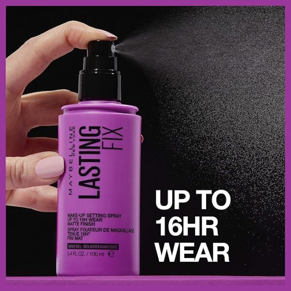 Maybelline New York Facestudio Lasting Fix Makeup Setting Spray, Matte Finish, 3.4 fl. oz. - Image 4
