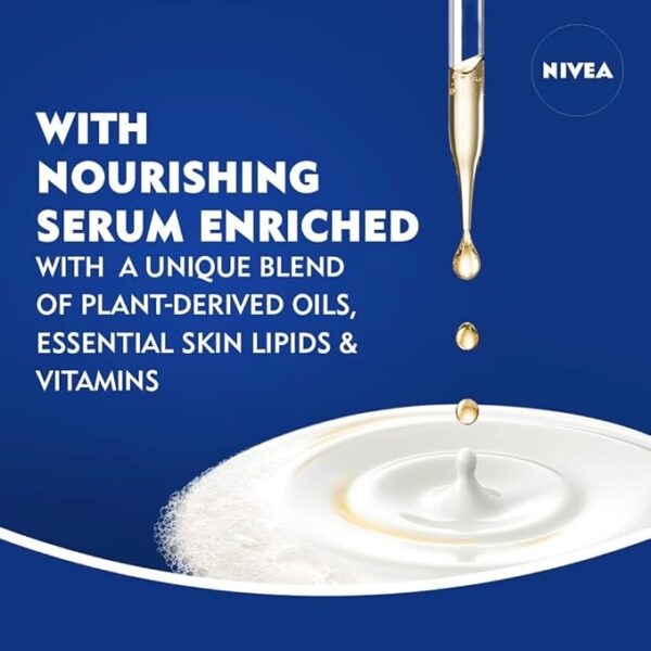 NIVEA Shea Butter Nourishing Body Wash, Moisturizing Body Wash with Nourishing Serum, Plant-Derived Oils, Essential Skin Lipids and Vitamins, 20 Fl Oz Bottle - Image 5