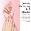 Quick Dry Nail Polish 12ML, Sheer Pink Regular Color Nail Polish Water Based Holographic High Coverage Nail Lacquer Natural Nail Art No Required UV LED Air Fast Drying - Image 6