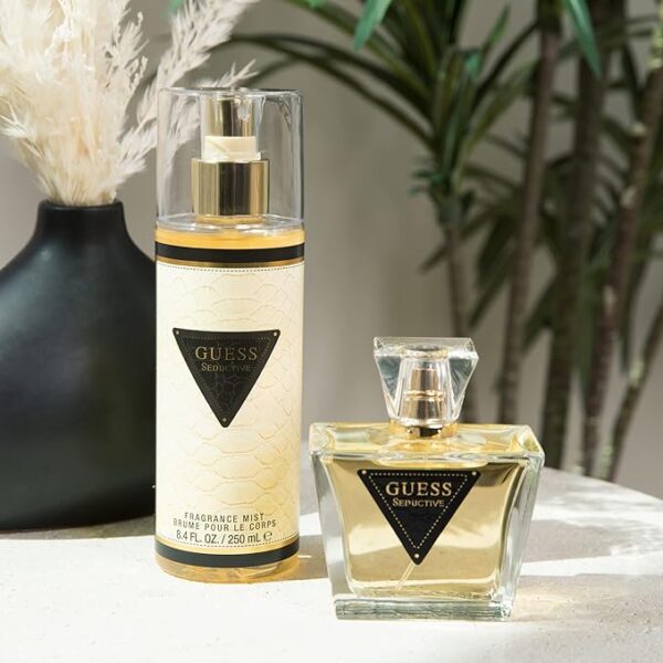 GUESS Seductive Women/Femme Eau de Toilette 4 Piece Gift Set - Perfume Spray 2.5 Fl. Oz. Travel Spray 0.5 Fl. Oz., Body Lotion 3.4 Fl. Oz., & Pouch - Image 3