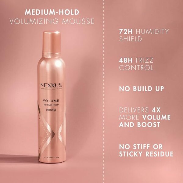 Nexxus Volumizing Foam Hair Mousse, Volume Volumizing Mousse, Hair Styling Mousse, Pink, 10.6 Ounce (Pack of 1) - Image 3