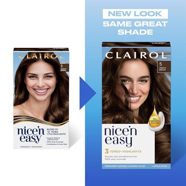 Clairol Nice'n Easy Permanent Hair Dye, 6 Light Brown Hair Color, Pack of 1 - Image 2