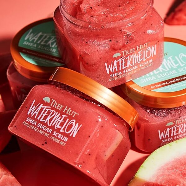 Tree Hut Watermelon Shea Sugar Scrub, 18 oz., Exfoliating & Hydrating - Image 3