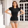 CE' CERDR 5 Pack Womens T Shirts Crew Neck Short Sleeve Shirts for Women Casual Basic Fitted Stretchy Tee Tops - Image 4