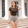 CE' CERDR 5 Pack Womens T Shirts Crew Neck Short Sleeve Shirts for Women Casual Basic Fitted Stretchy Tee Tops - Image 5