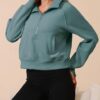Double Couple Womens Half Zip Up Hoodies Long Sleeve Cropped Pullover Sweatshirts Comfy Fall Outfits Winter Fashion Clothes - Image 5