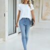Blooming Jelly Women Dressy Casual Tops Business Work Blouses Summer Shirts Short Sleeve Crew Neck Outfits - Image 3