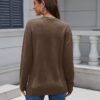 VIISHOW Women's Long Sleeve Cable Knit Pullover Sweater Cream Sweater Crew Neck Casual Fall Winter Chunky Knit Pullover Tops - Image 6