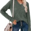 SAMPEEL V Neck Long Sleeve Shirts for Women Casual Fall Tops Lightweight Tunic Sweaters Fashion Clothes 2024 - Image 2