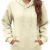 Sweatshirt for Women Fall Fashion Waffle Hoodies Warm Clothes Pullover Lightweight Shirts Comfy Winter Clothes - Image 2