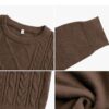 VIISHOW Women's Long Sleeve Cable Knit Pullover Sweater Cream Sweater Crew Neck Casual Fall Winter Chunky Knit Pullover Tops - Image 3