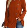 XIEERDUO Long Sleeve Tops for Women Tunics Buttons Front Slit - Image 2