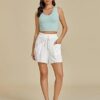 luvamia Linen Shorts for Women Trendy High Waisted Casual Summer Pull On Drawstring Beach Loost Fit Shorts with Pockets - Image 6