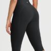 BALEAF Women's Knee Length Capri Leggings with Pockets High Waisted Stretch for Casual Summer Yoga Workout Exercise - Image 2