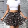 Flowy Shorts for Women Casual Boho Floral Skorts Ruffle Mini Skirts Running Tennis Butterfly Shorts Chiffon Shorts - Image 3