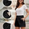 Buauty Womens Shorts, Flowy Shorts for Women Trendy, Linen Comfy Beach Elastic Waist Shorts for Casual Summer Dressy - Image 4
