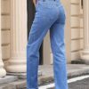 Sidefeel Women's Jeans High Waisted Straight Leg Stretchy Jeans Trendy Welt Pockets Loose Wide Leg Ankle Denim Pants - Image 5