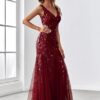 Ever-Pretty Women's Formal Dress Sequin Double V-Neck Sleeveless Mermaid Long Evening Dress - Image 3