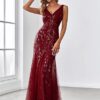 Ever-Pretty Women's Formal Dress Sequin Double V-Neck Sleeveless Mermaid Long Evening Dress - Image 4