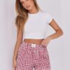 ANRABESS Shorts for Women Casual Summer Plaid Pajama Shorts Soft Elastic Gingham Lounge Sleep Boxers Bottoms - Image 5