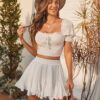 Avidlove Women's Pleated Skater Skirt Basic Casual High Waisted Ruffles Flared Mini Lingerie Skirts - Image 2