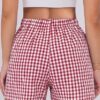 ANRABESS Shorts for Women Casual Summer Plaid Pajama Shorts Soft Elastic Gingham Lounge Sleep Boxers Bottoms - Image 3