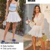 Avidlove Women's Pleated Skater Skirt Basic Casual High Waisted Ruffles Flared Mini Lingerie Skirts - Image 5