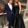 MllesReve Womens Long Strapless Satin Prom Dress Sleeveless Slit Evening Ball Gown with Pockets - Image 5