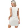 OFEEFAN Womens Summer Dresses 2025 Loose V Neck Sleeveless Sundresses Swimsuit Coverup with Pockets Floral/Plain/Eyelet - Image 4