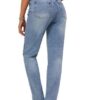 Womens Casual High Waisted Straight Leg Jeans Crossover Waistband Non-Stretch Denim - Image 2