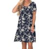 Women's Casual T Shirt Dress Summer Short Sleeve Swing Dresses with Pockets - Image 2