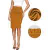 Knee Length Pencil Skirts for Women High Waist Bodycon Midi Work Skirt Elastic Waist Wrap Front - Image 4