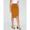 Knee Length Pencil Skirts for Women High Waist Bodycon Midi Work Skirt Elastic Waist Wrap Front - Image 2