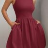 PRETTYGARDEN Summer Dresses for Women 2025 Casual Sleeveless Tank Mini Short Dress Crew Neck Bubble Sundress with Pockets - Image 4