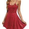 ACEVOG Women's 2025 Summer Dress Adjustable Spaghetti Strap Boho Floral Fit & Flare Beach Sundress - Image 4