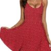 ACEVOG Women's 2025 Summer Dress Adjustable Spaghetti Strap Boho Floral Fit & Flare Beach Sundress - Image 2