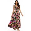 OSTOO Women's 2024 Summer Boho Floral Print Tiered Casual Flowy Long Maxi Dress - Image 3